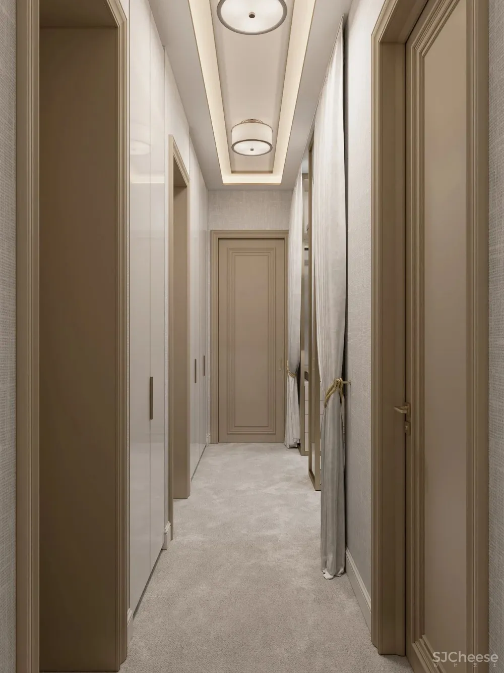 126㎡三居室,金色 白色的搭配,意想不到的高级感!