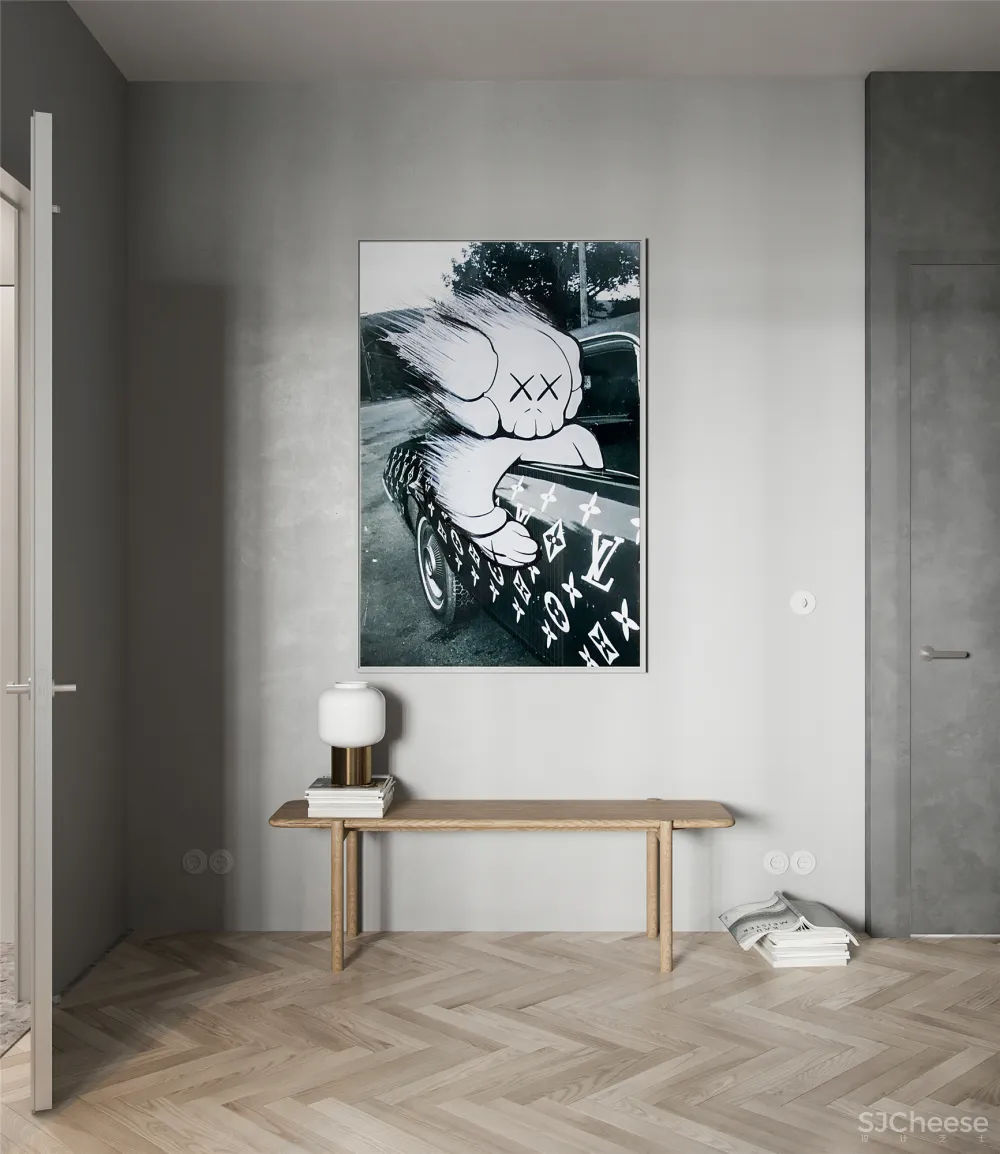 90㎡轻奢三房，艺术品这么用太有腔调