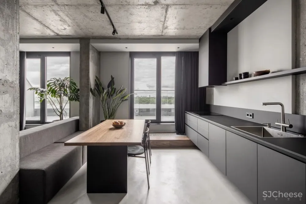 82㎡高级灰公寓，半毛坯、半精装也可以很出彩