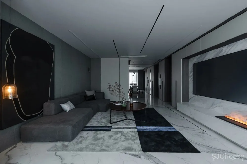 184m²格调之家,删繁就简,黑白灰之间也有你意想不到的斑斓!