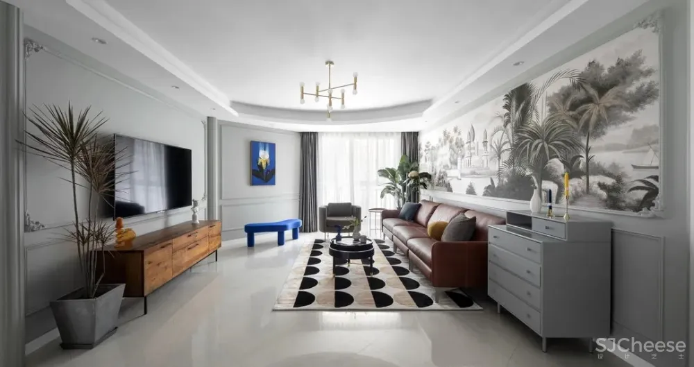 方界空间设计 与黑白对话的110㎡现代都市美学家