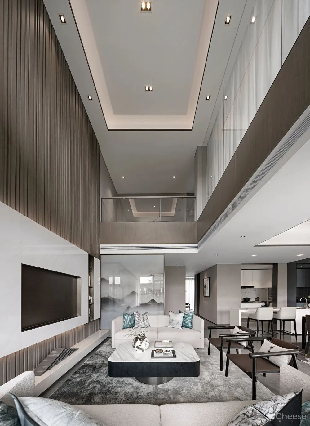 219㎡轻奢风跃层洋房,后浪青年憧憬的“精质”家!