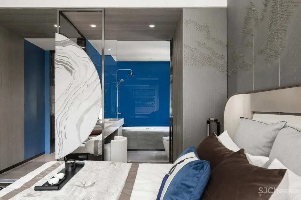 170㎡意式简约大平层,江山蓝的志趣雅馨!