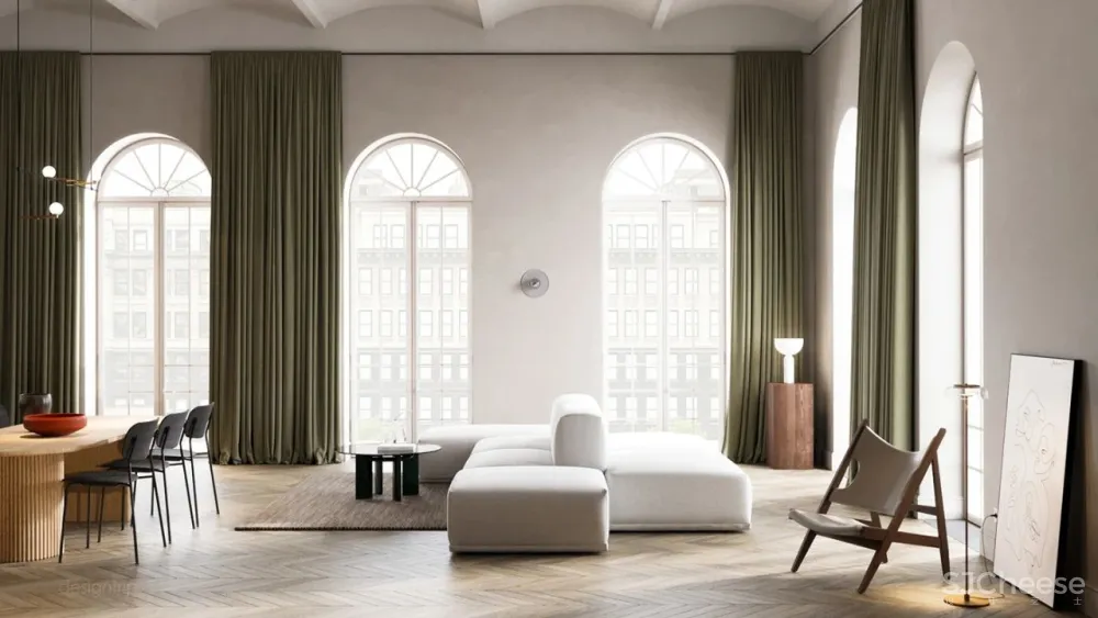 85㎡ 简约居所,“鱼骨拼”木地板站C位