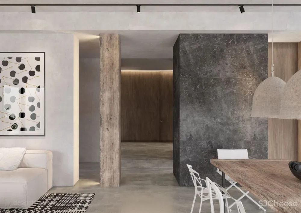 85㎡ 简约居所,“鱼骨拼”木地板站C位