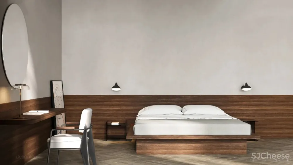 85㎡ 简约居所,“鱼骨拼”木地板站C位