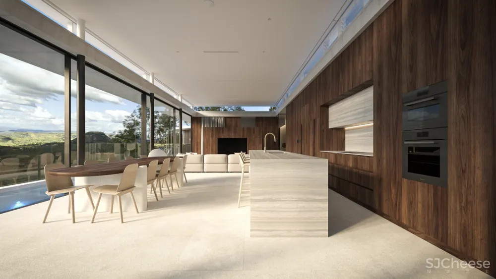 8组住宅效果图,原来大户型更适合极简风!