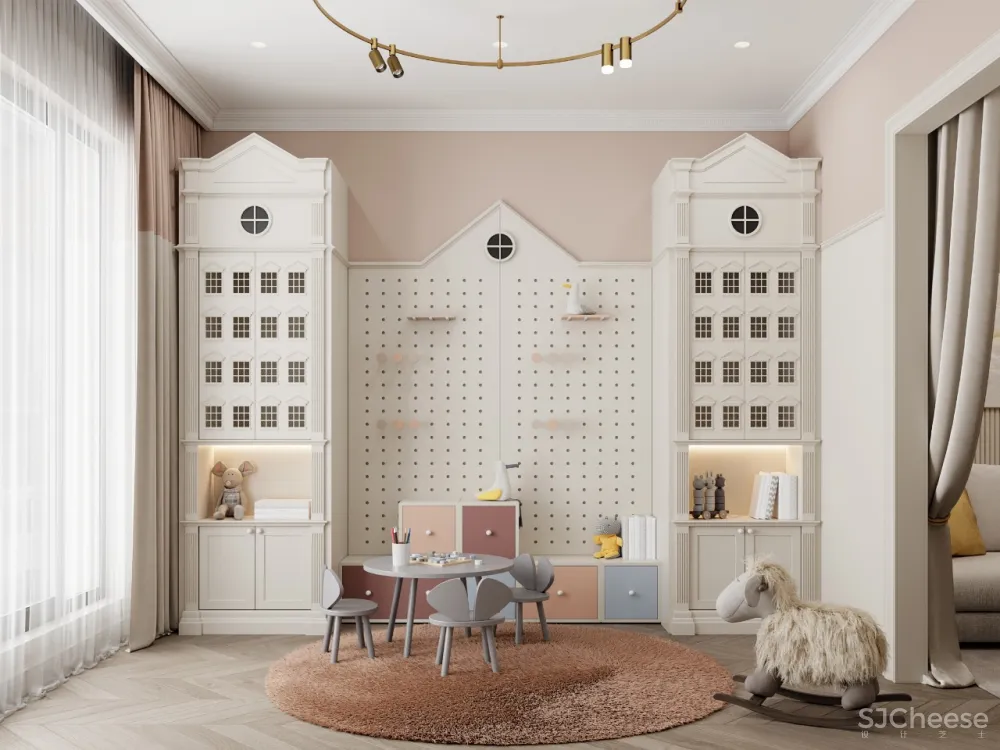 126㎡三居室,金色 白色的搭配,意想不到的高级感!