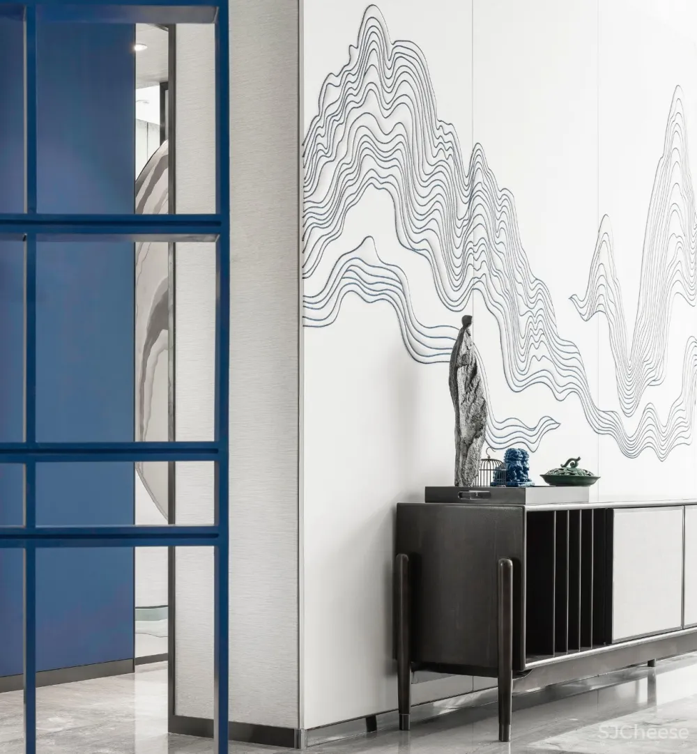 170㎡意式简约大平层,江山蓝的志趣雅馨!