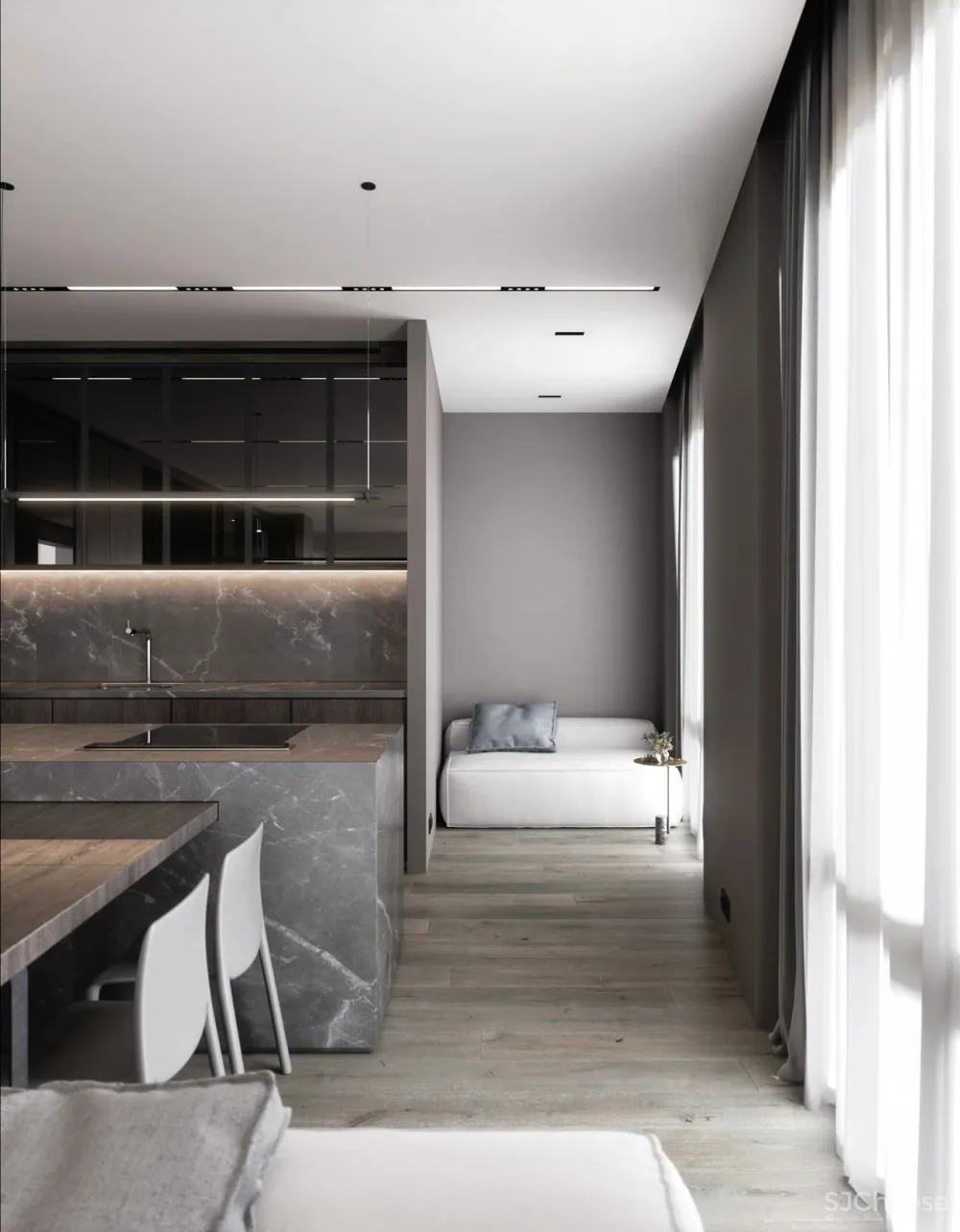 60㎡二房一厅,新古典的优雅气派!