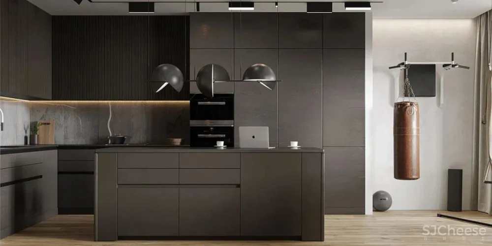 高级灰 原木，143㎡现代公寓这样设计才够腔调！