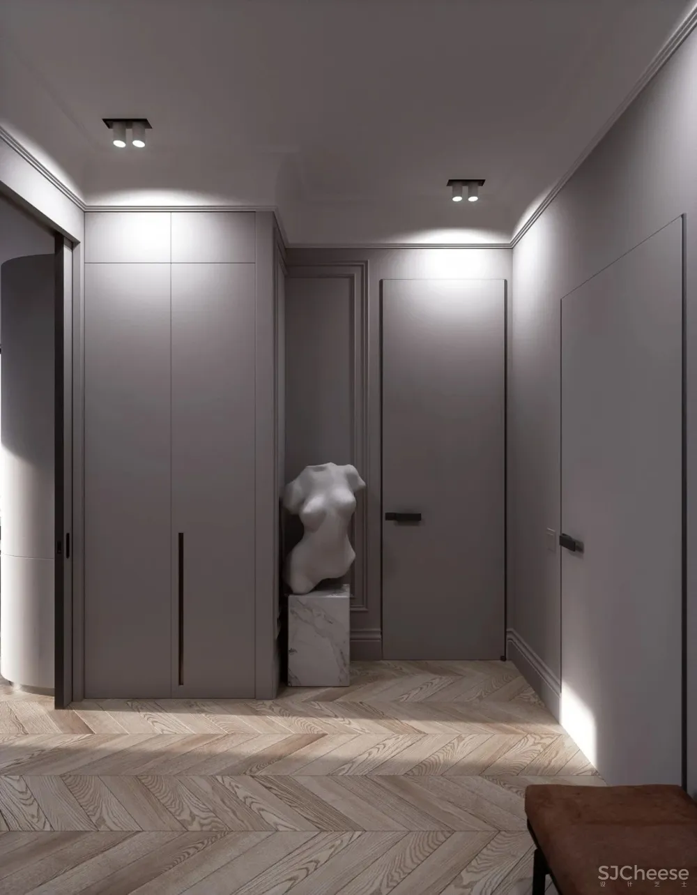 60㎡二房一厅,新古典的优雅气派!