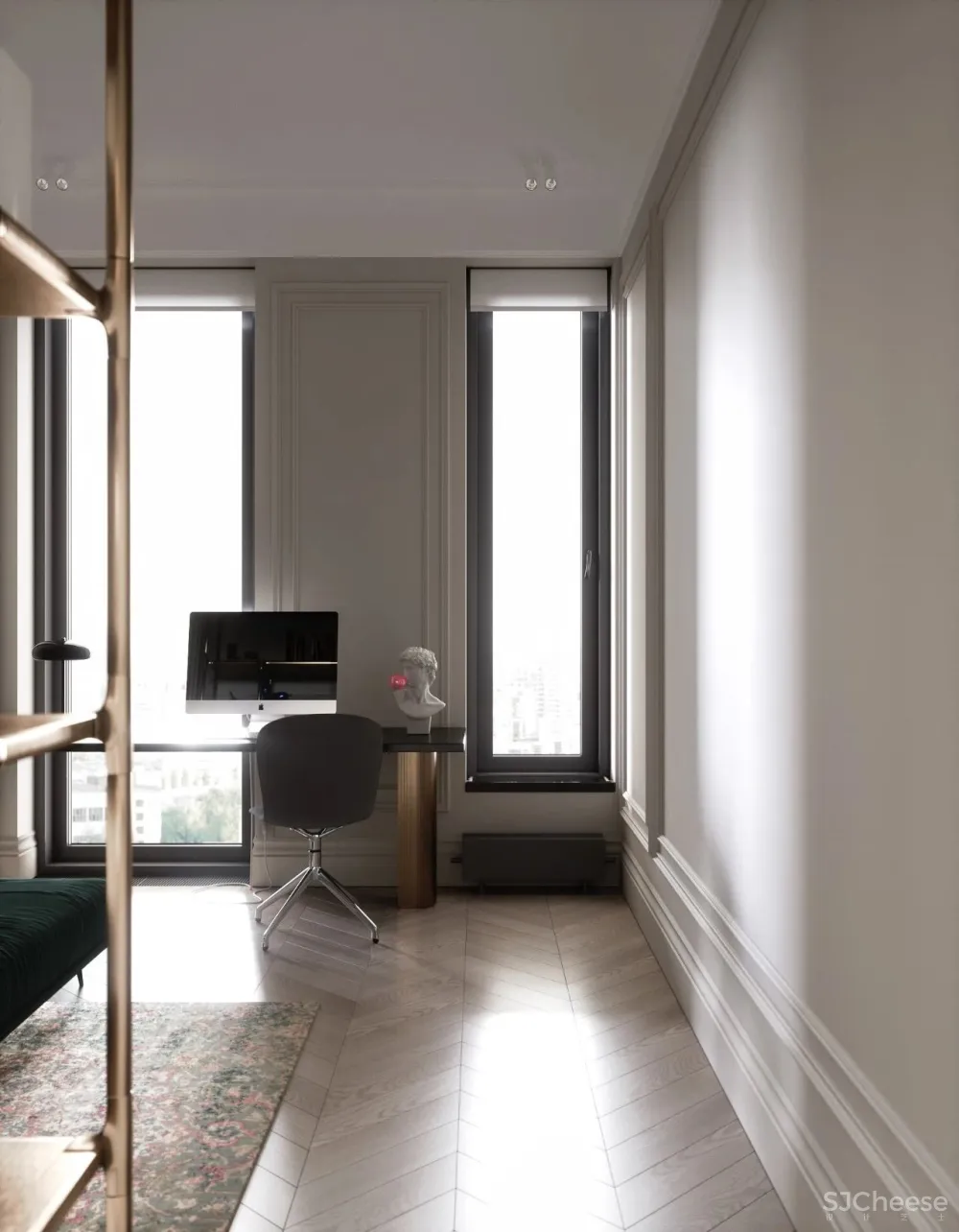 60㎡二房一厅,新古典的优雅气派!