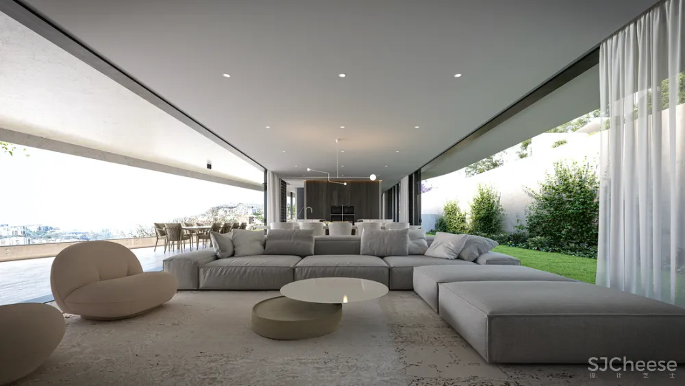 8组住宅效果图,原来大户型更适合极简风!