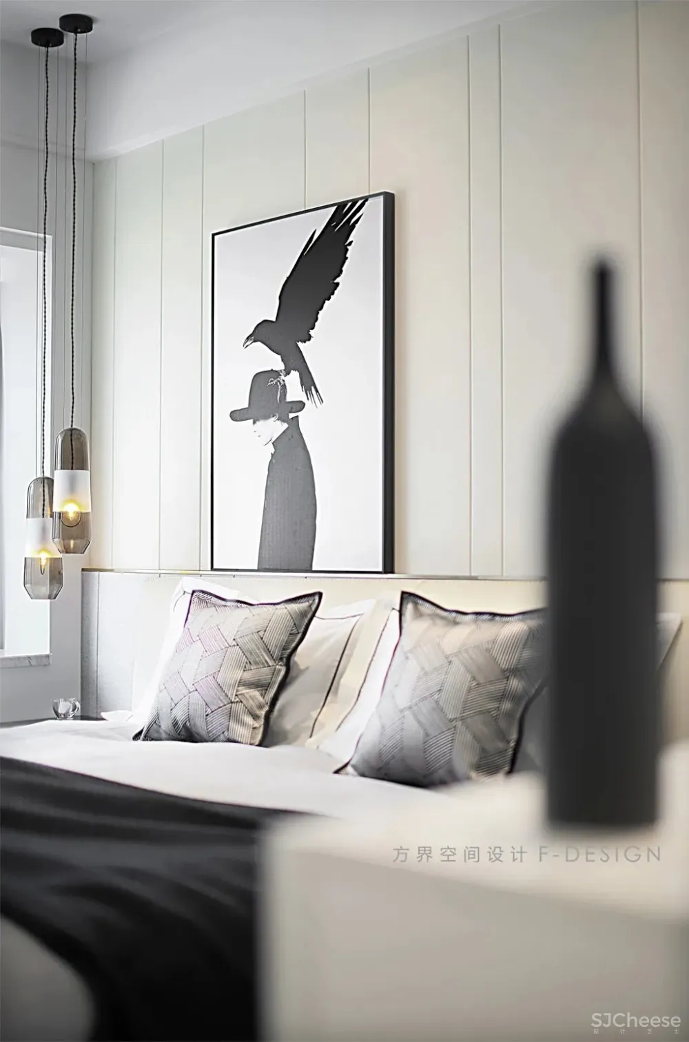 方界空间设计 与黑白对话的110㎡现代都市美学家