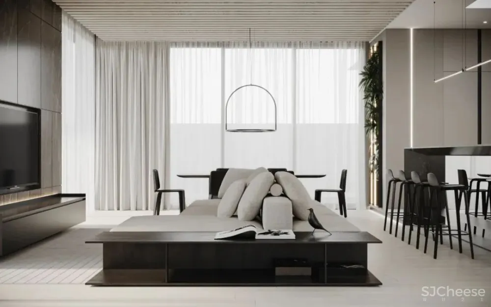 自然光打造215㎡私人住宅,一半原木一半阳光