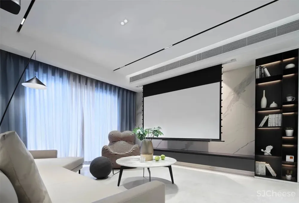 方界空间设计 与黑白对话的110㎡现代都市美学家