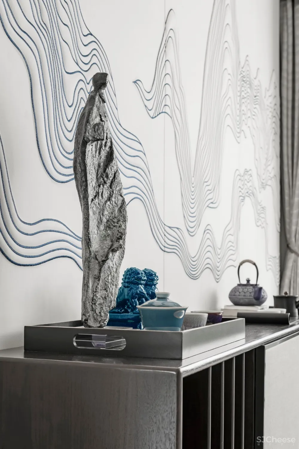 170㎡意式简约大平层,江山蓝的志趣雅馨!