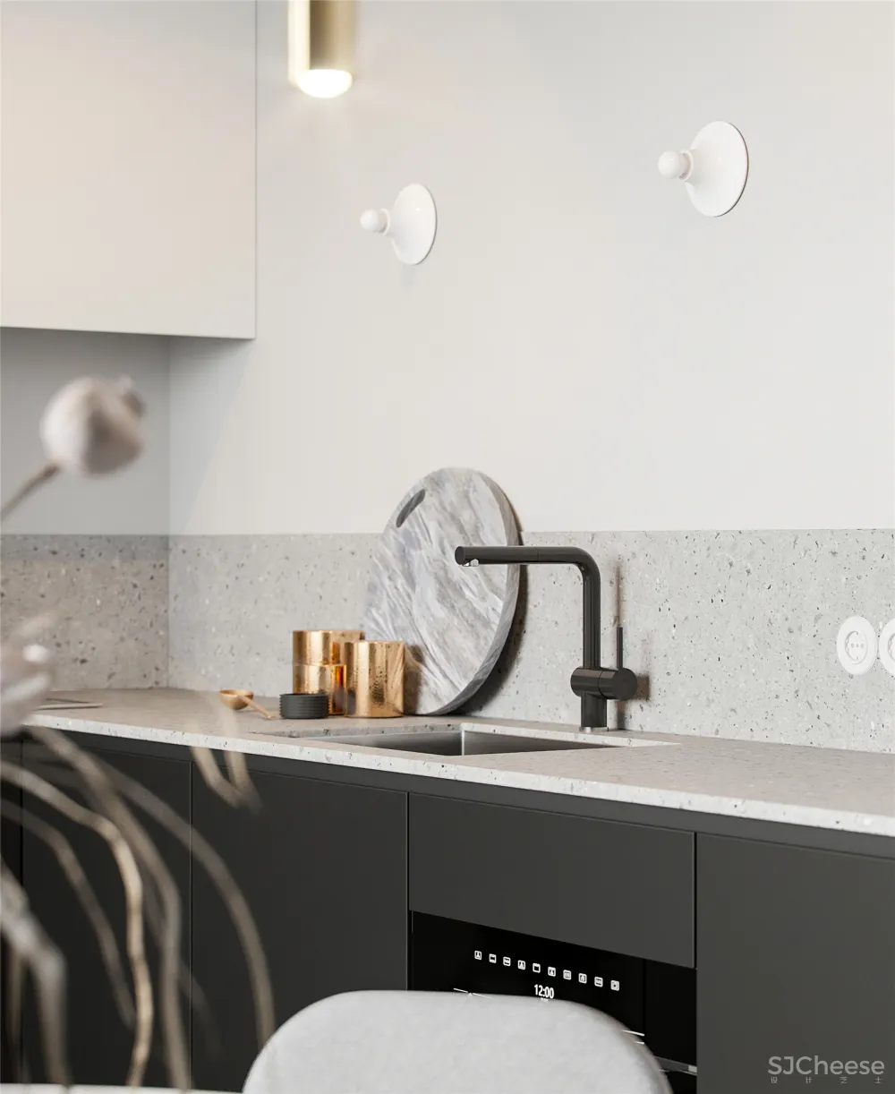 90㎡轻奢三房，艺术品这么用太有腔调