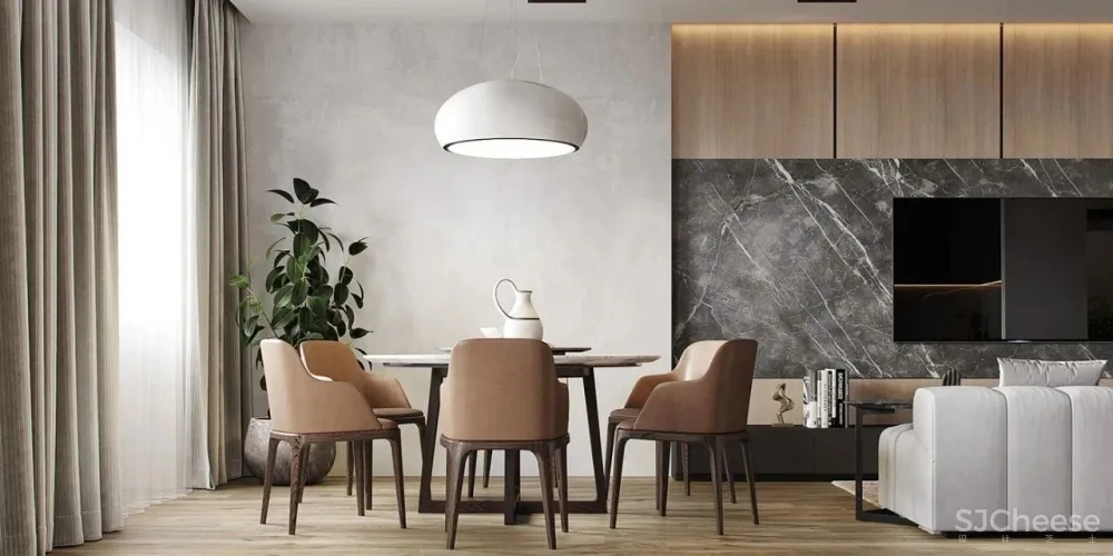 高级灰 原木，143㎡现代公寓这样设计才够腔调！