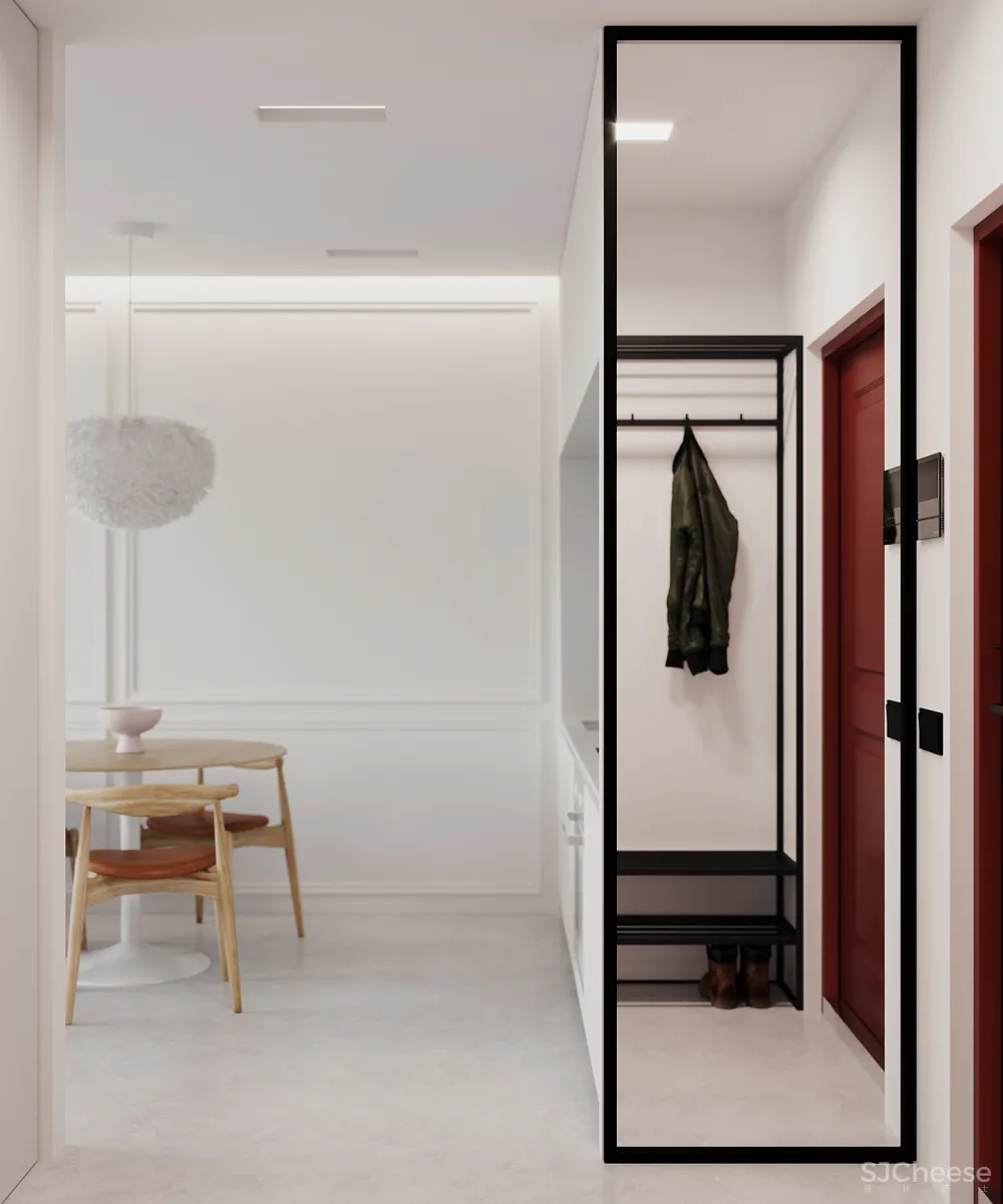 轻古典一居室,护墙板这么用线条太美了