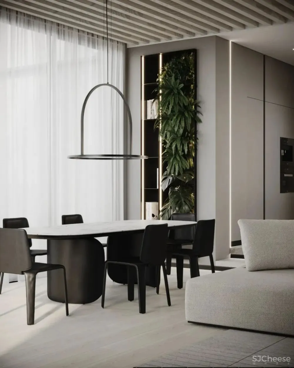 自然光打造215㎡私人住宅,一半原木一半阳光