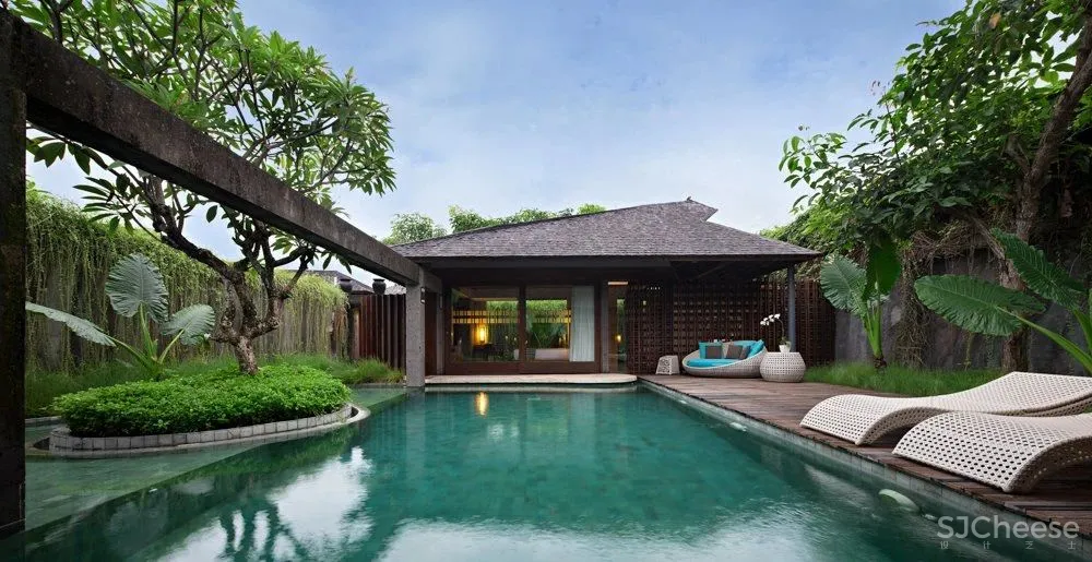 传统材料与现代元素的融合-印尼Santai隐世度假别墅！