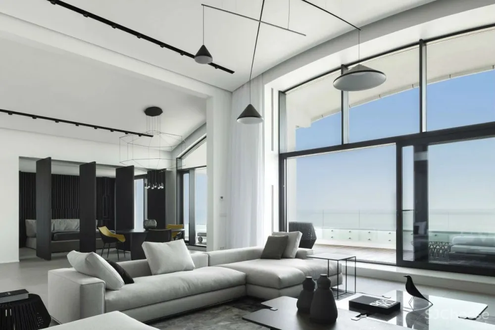 黑白极简顶层公寓，打造一流的低奢气场!