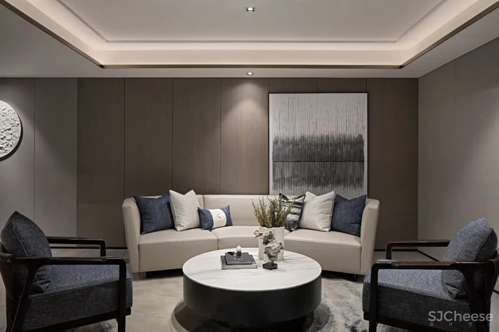 挑空现代简约里的小新中式!