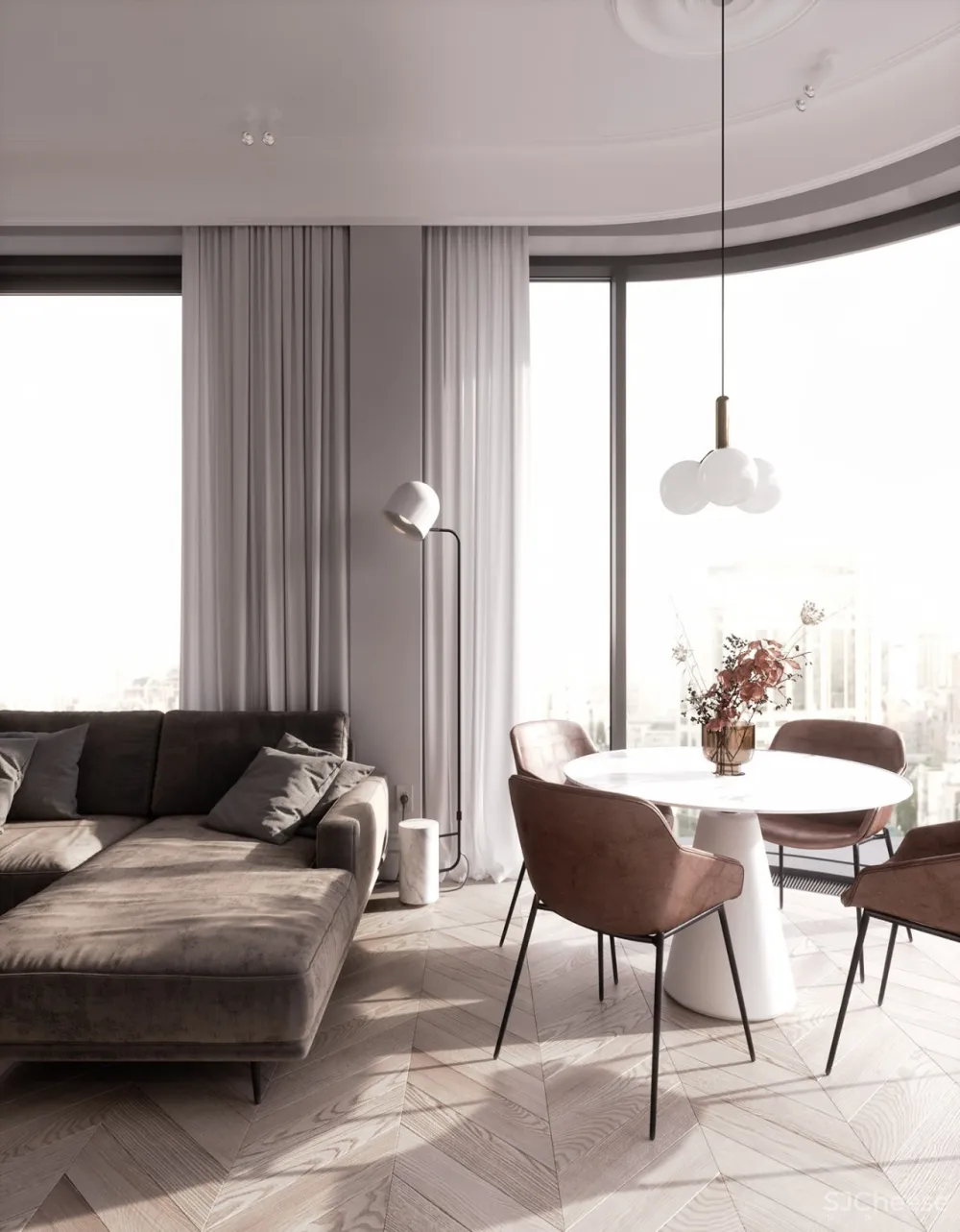 60㎡二房一厅,新古典的优雅气派!