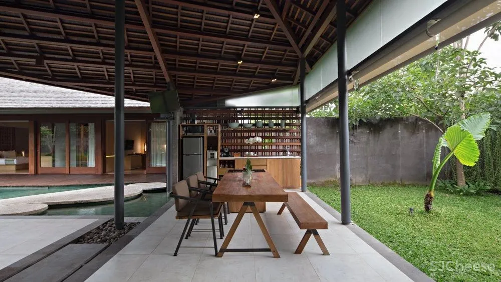 传统材料与现代元素的融合-印尼Santai隐世度假别墅！