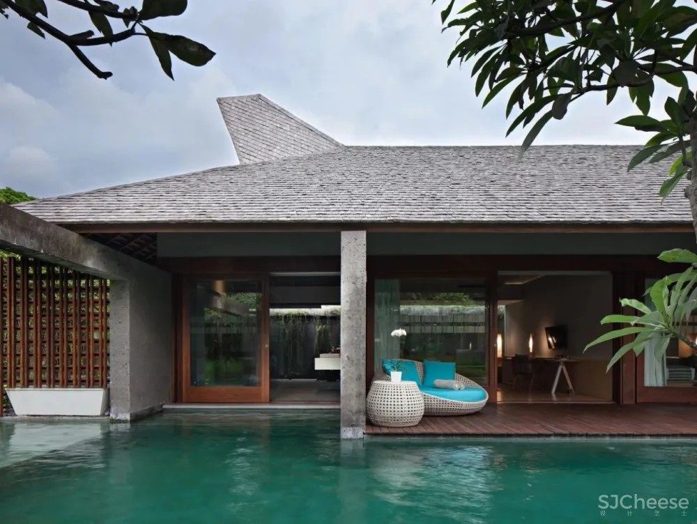 传统材料与现代元素的融合-印尼Santai隐世度假别墅！