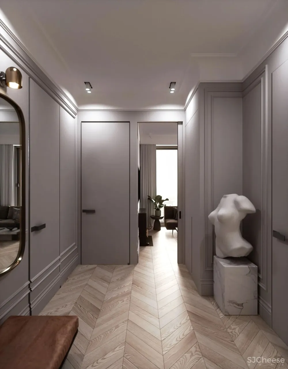 60㎡二房一厅,新古典的优雅气派!