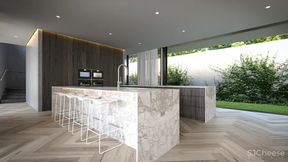 8组住宅效果图,原来大户型更适合极简风!