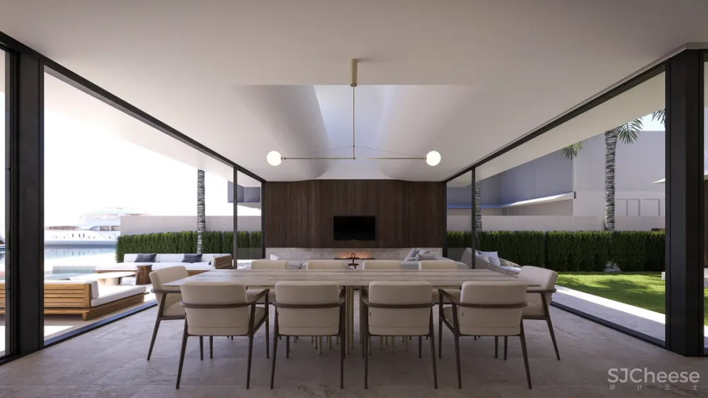 8组住宅效果图,原来大户型更适合极简风!