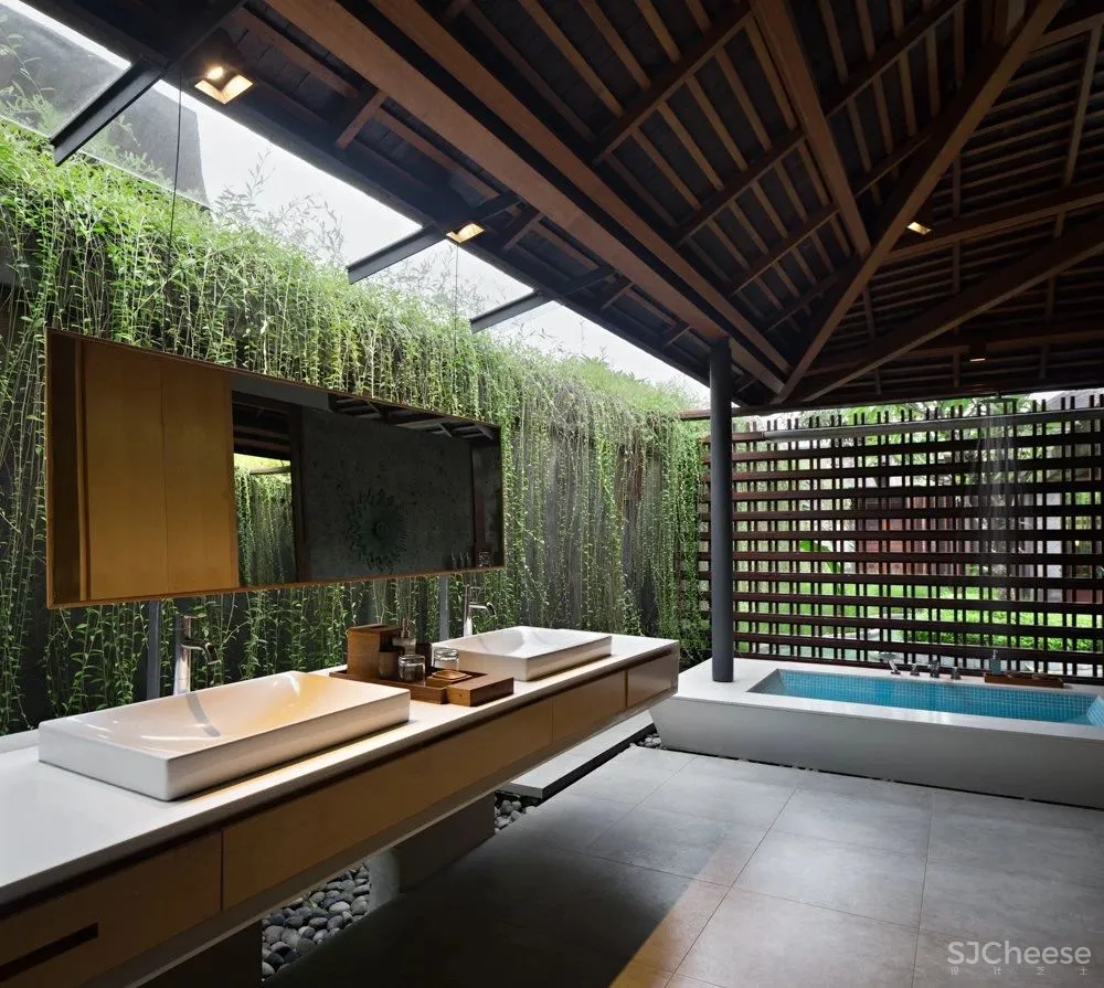 传统材料与现代元素的融合-印尼Santai隐世度假别墅！