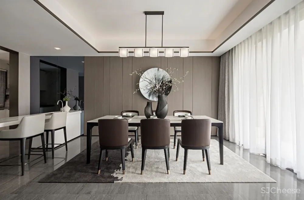 挑空现代简约里的小新中式!