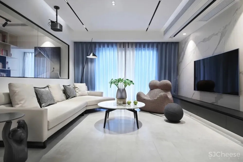 方界空间设计 与黑白对话的110㎡现代都市美学家