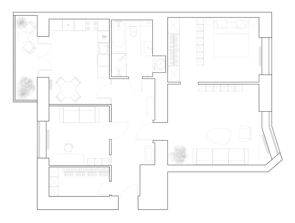 90㎡轻奢三房，艺术品这么用太有腔调