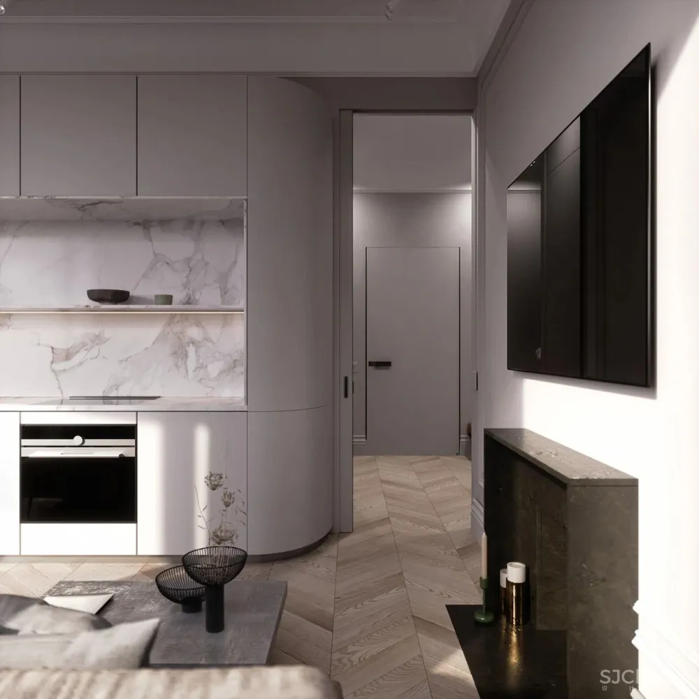 60㎡二房一厅,新古典的优雅气派!