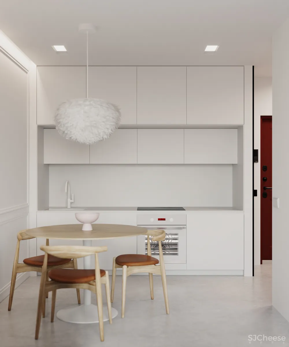 轻古典一居室,护墙板这么用线条太美了