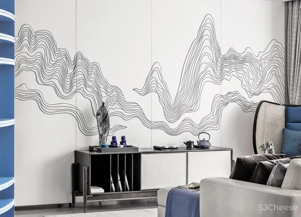 170㎡意式简约大平层,江山蓝的志趣雅馨!