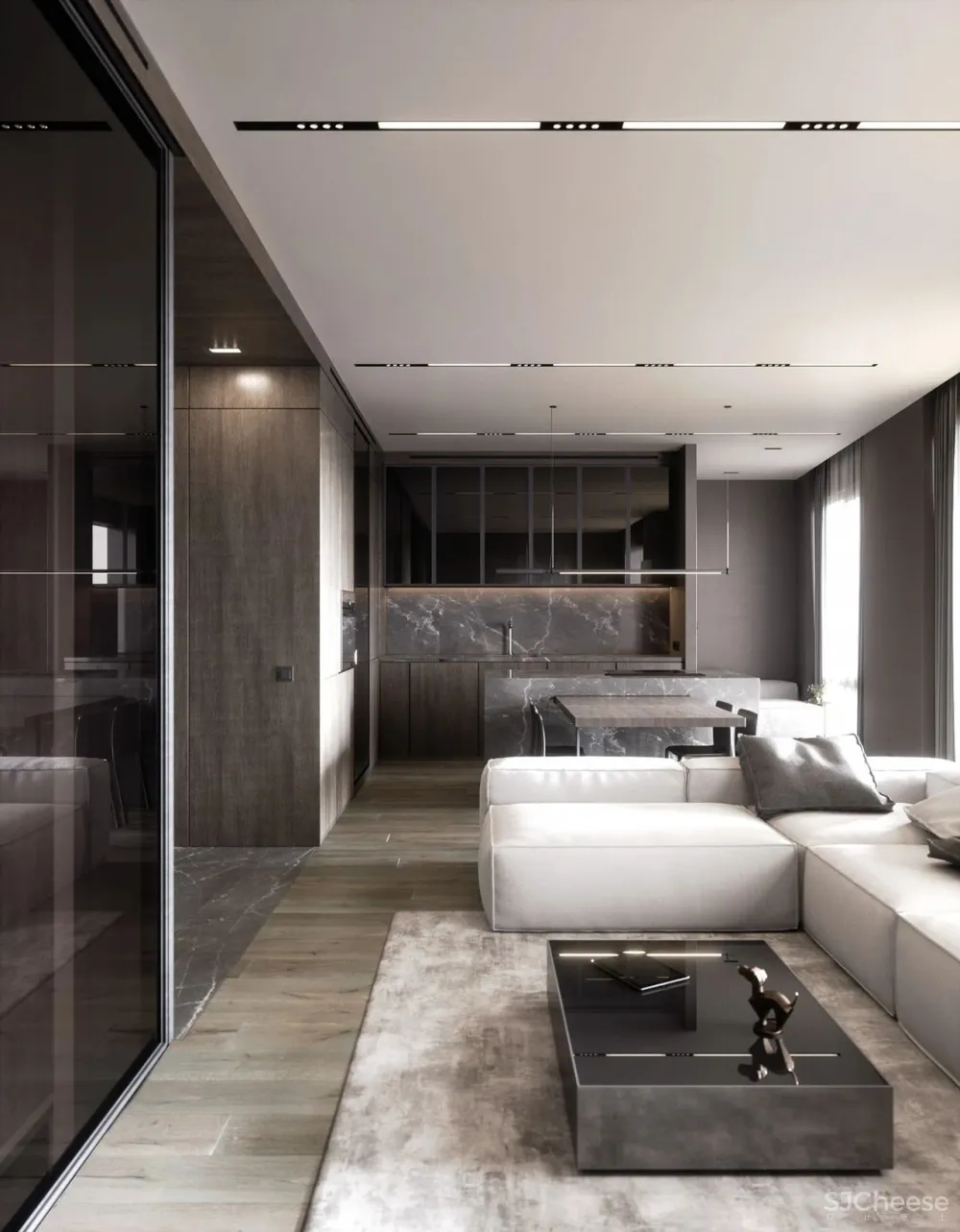 60㎡二房一厅,新古典的优雅气派!