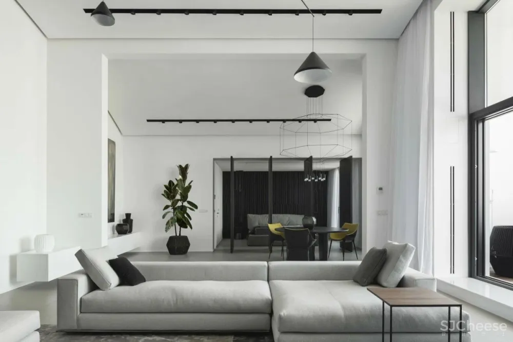 黑白极简顶层公寓，打造一流的低奢气场!