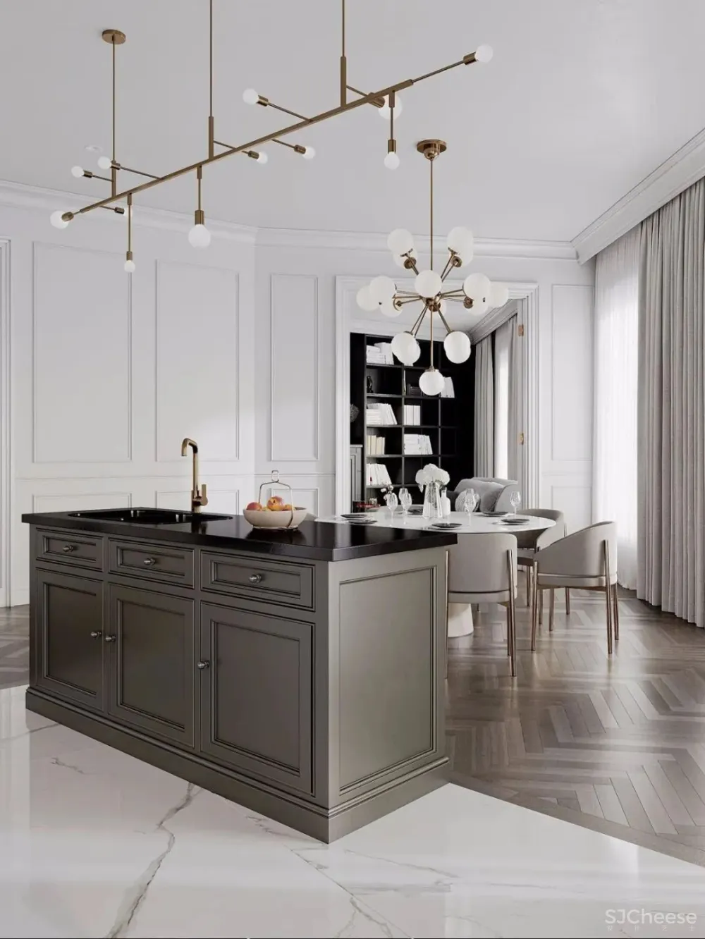 128㎡四口之家,不动声色的优雅气派!