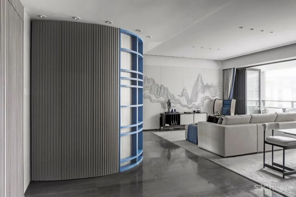 170㎡意式简约大平层,江山蓝的志趣雅馨!