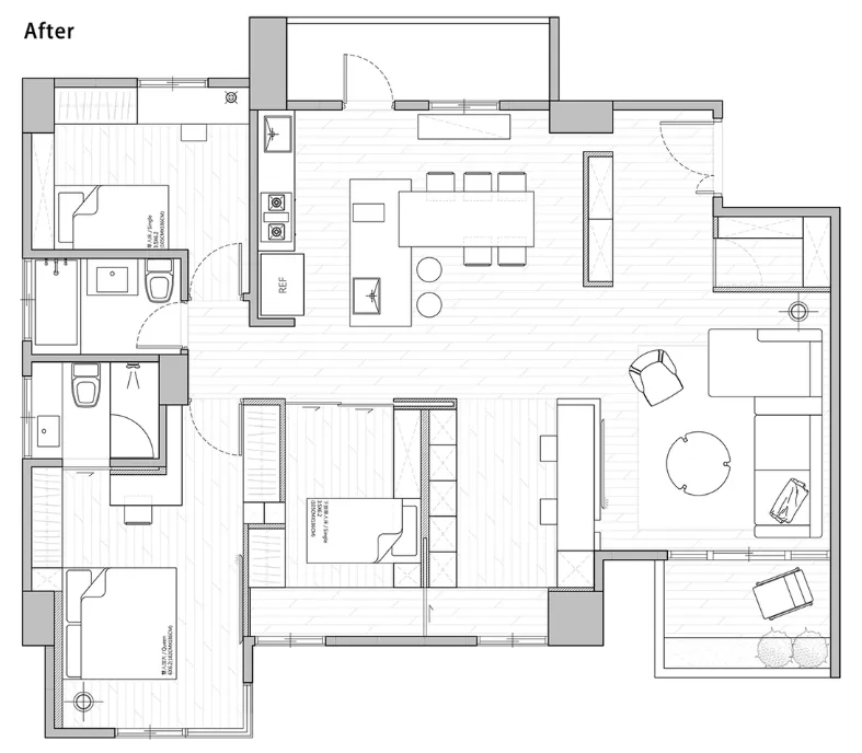 148㎡住一家四口,纯白墙面 桦木层板,打造自然无拘的家
