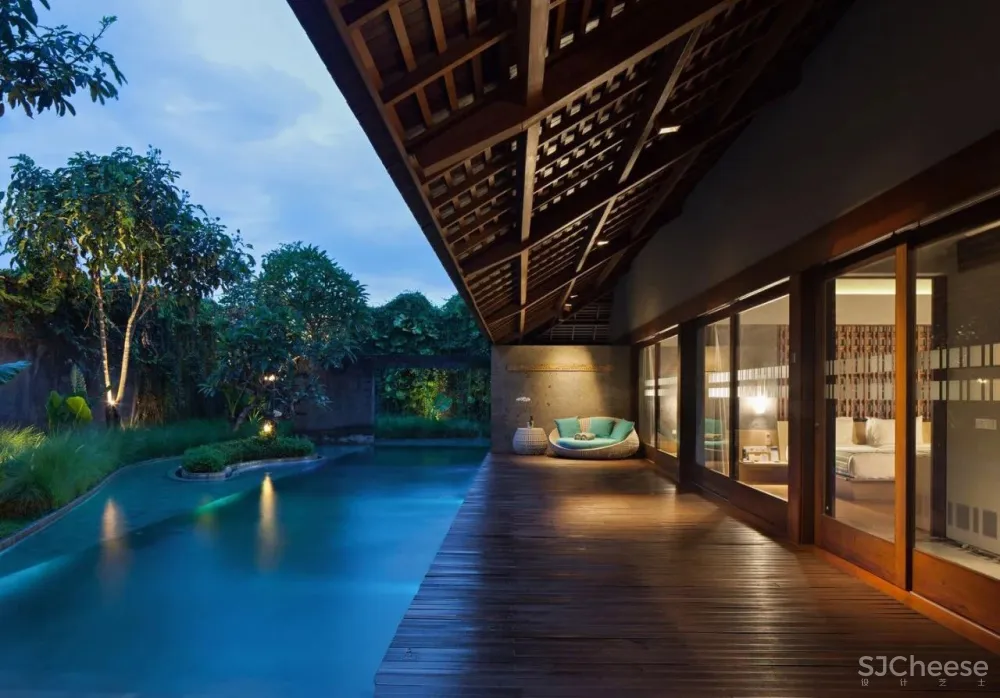 传统材料与现代元素的融合-印尼Santai隐世度假别墅！