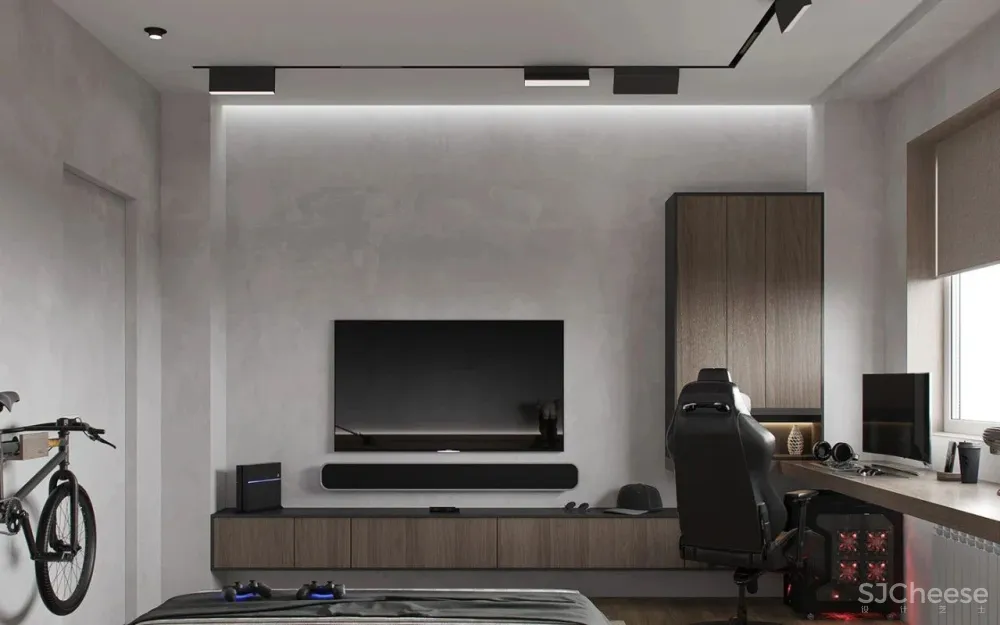 高级灰 原木，143㎡现代公寓这样设计才够腔调！