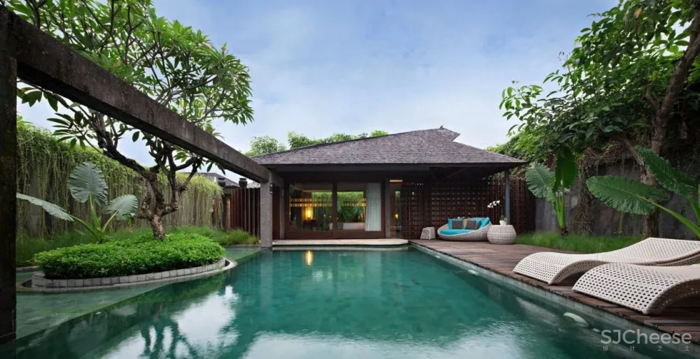 传统材料与现代元素的融合-印尼Santai隐世度假别墅！